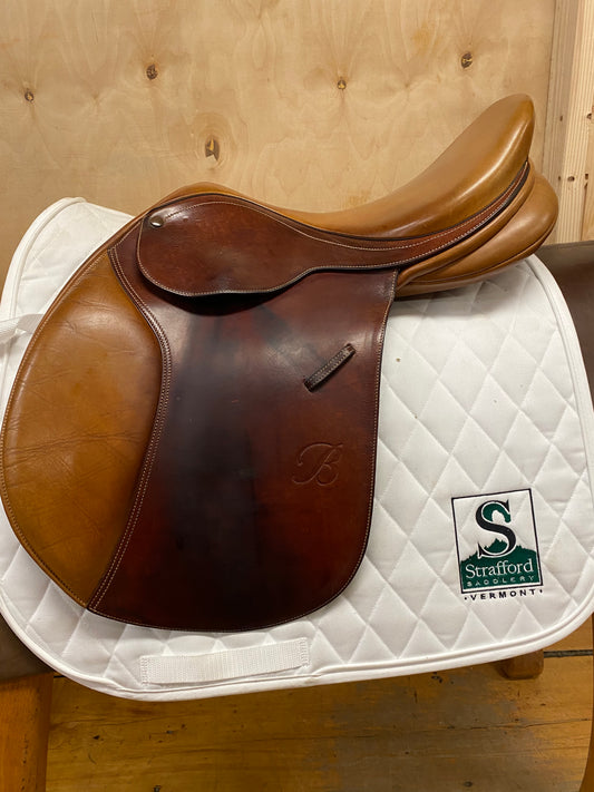 Bates Caprilli Jump Saddle 17" Adjustable Forward Flap Brown